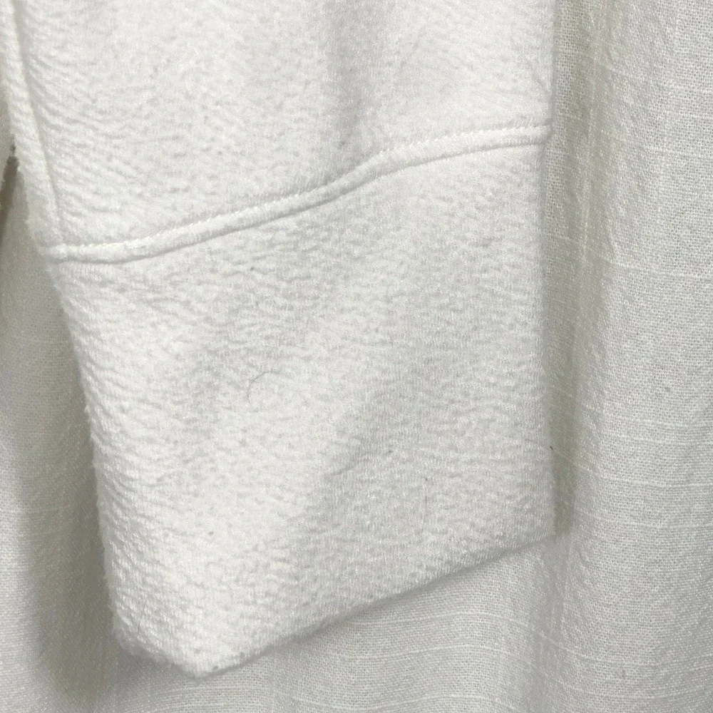 Akini White Textured Pullover Hoodie Long Sleeve‎ Casual Athleisure Women Small